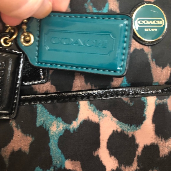 Coach H1394-F25282 Game Ocerot Print Tote Multi-Color JADE Leopard Print - Picture 9 of 13